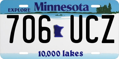 MN license plate 706UCZ