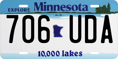 MN license plate 706UDA