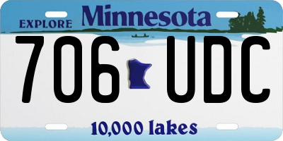 MN license plate 706UDC