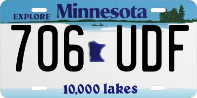 MN license plate 706UDF