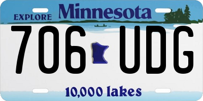 MN license plate 706UDG