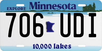 MN license plate 706UDI