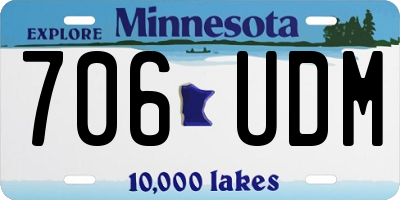 MN license plate 706UDM