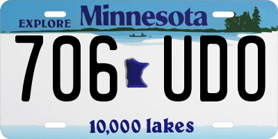MN license plate 706UDO