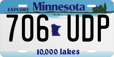 MN license plate 706UDP