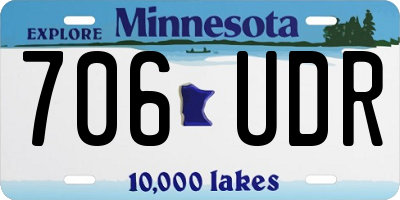 MN license plate 706UDR