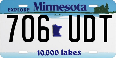 MN license plate 706UDT