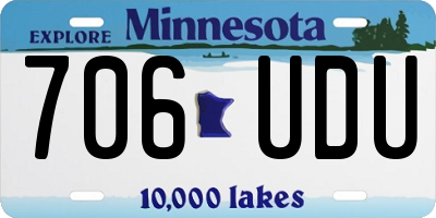 MN license plate 706UDU