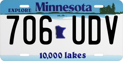 MN license plate 706UDV