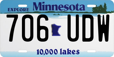 MN license plate 706UDW