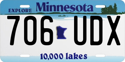 MN license plate 706UDX