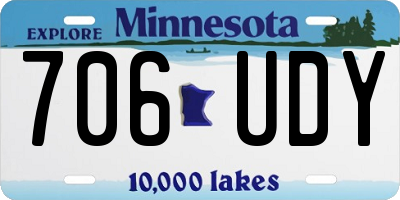MN license plate 706UDY