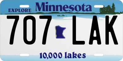 MN license plate 707LAK