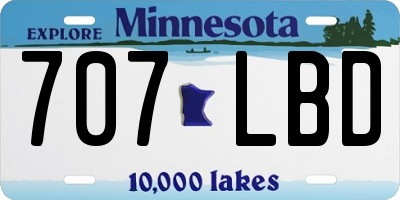 MN license plate 707LBD