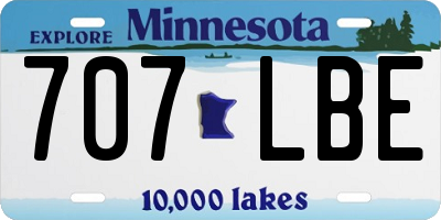 MN license plate 707LBE