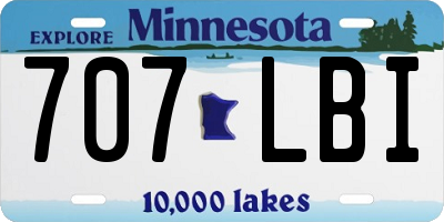 MN license plate 707LBI