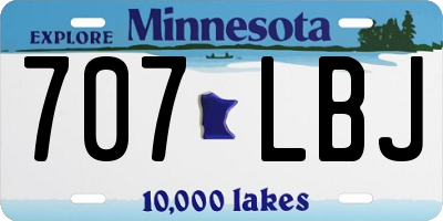 MN license plate 707LBJ