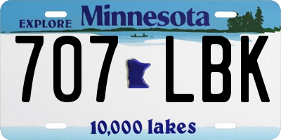 MN license plate 707LBK