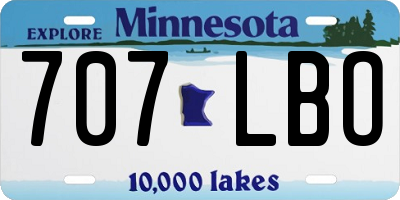 MN license plate 707LBO