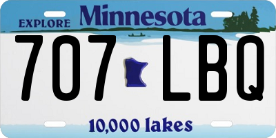 MN license plate 707LBQ