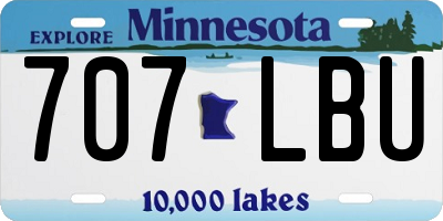 MN license plate 707LBU