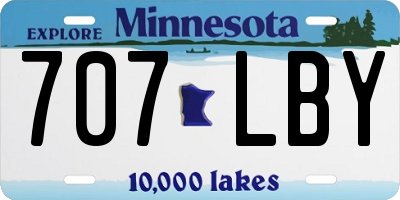 MN license plate 707LBY