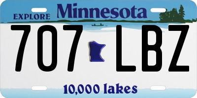 MN license plate 707LBZ