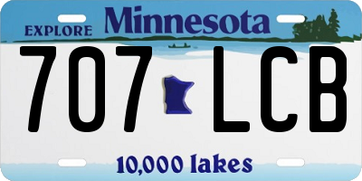 MN license plate 707LCB