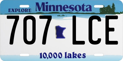 MN license plate 707LCE