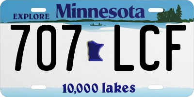 MN license plate 707LCF