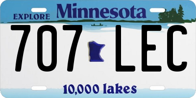 MN license plate 707LEC
