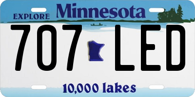 MN license plate 707LED