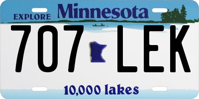 MN license plate 707LEK