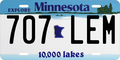 MN license plate 707LEM