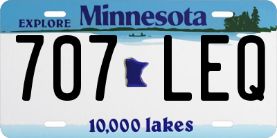 MN license plate 707LEQ