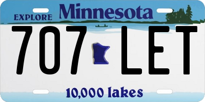 MN license plate 707LET