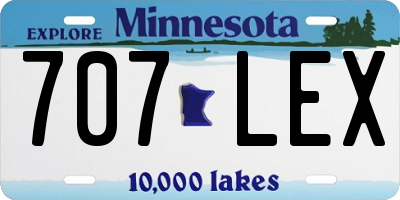 MN license plate 707LEX