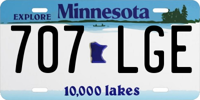 MN license plate 707LGE