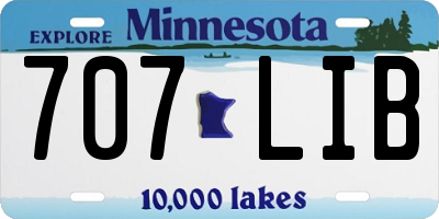 MN license plate 707LIB