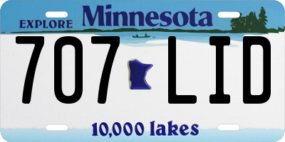 MN license plate 707LID