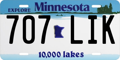 MN license plate 707LIK