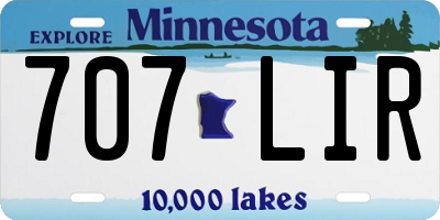 MN license plate 707LIR