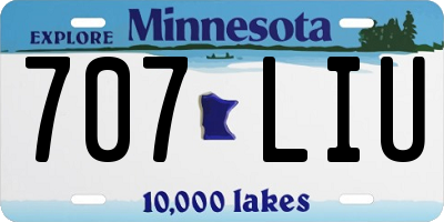 MN license plate 707LIU