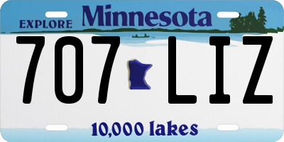 MN license plate 707LIZ
