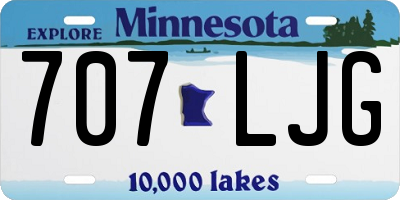 MN license plate 707LJG