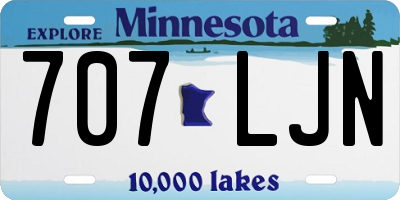 MN license plate 707LJN