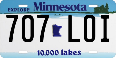 MN license plate 707LOI