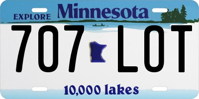 MN license plate 707LOT