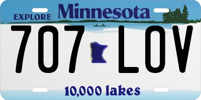 MN license plate 707LOV