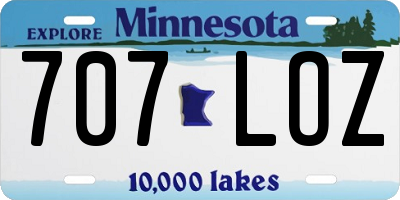 MN license plate 707LOZ